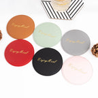 Runder Setzer aus Kunstleder – Wasserdicht &amp; Hitzebeständig | Moderner PU-Leder Getränkeuntersetzer für Tisch &amp; Zuhause 