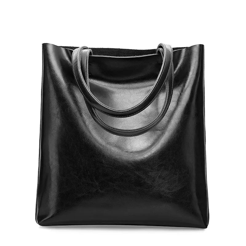 Große Damen Handtasche aus echtem Rindsleder – Vintage Tote Bag mit viel Stauraum für Büro, Alltag & Shopping