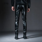 Herren Skinny Biker Lederhose aus Kunstleder – Modische Motorrad- & Clubhose mit Slim Fit für Alltag, Bühne & Freizeit