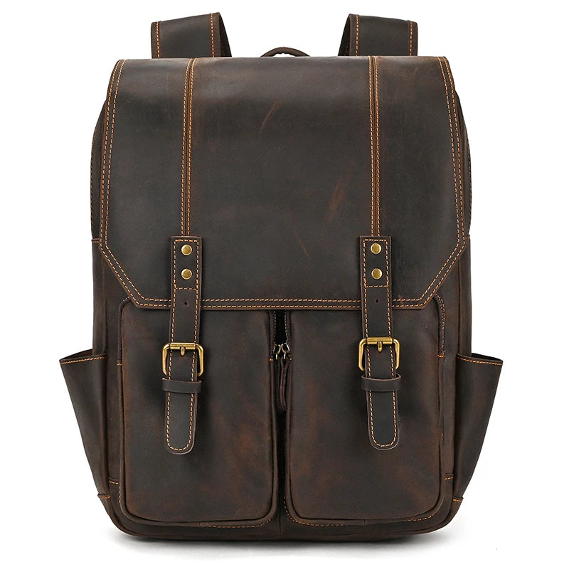 NEWSBIRDS Herren Leder Rucksack – Vintage Luxus Daypack aus echtem Rindsleder für Business, Reise & Schule