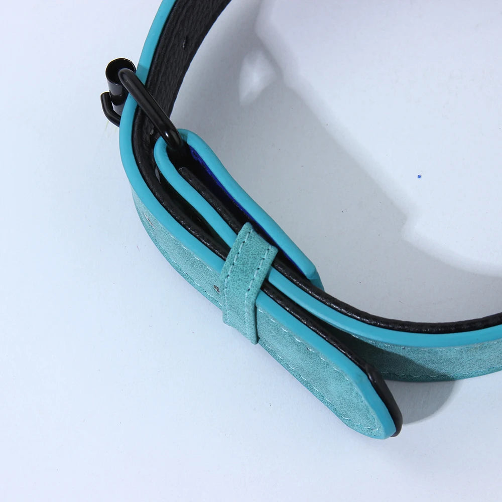 Personalisiertes Leder Hunde-Halsband & Leinen-Set – Gepolstertes, langlebiges Halsband mit Namensgravur für kleine, mittlere & große Hunde