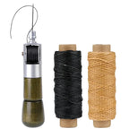 Fenrry Leder Nähahle Set – Manuelle Handnähmaschine mit Wachsgarn &amp; Nadeln für Leder, Canvas &amp; Schusterarbeiten 