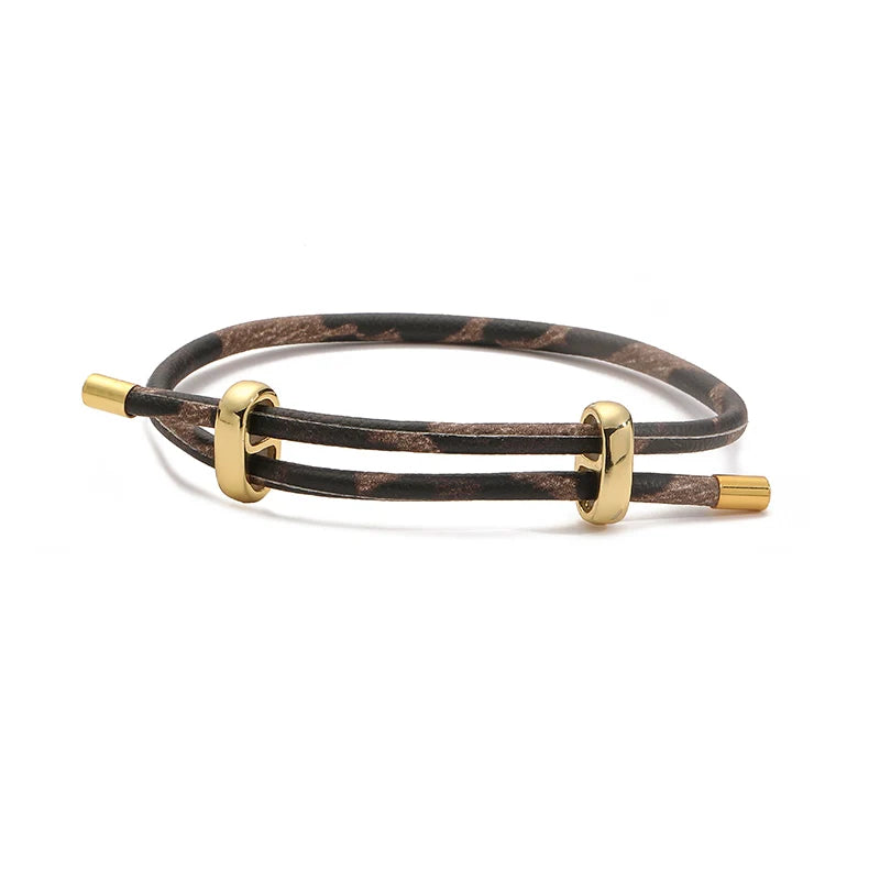 Trendiges PU Leder Wickelarmband mit Animal-Print – Verstellbares Unisex Armband im Kuh-, Schlangen- oder Leopardenmuster, modernes Partnerarmband