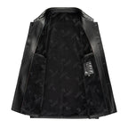 Herren Echtledermantel aus Schafsleder – Eleganter Business- & Casual Ledercoat mit Knopfleiste für Frühling & Herbst