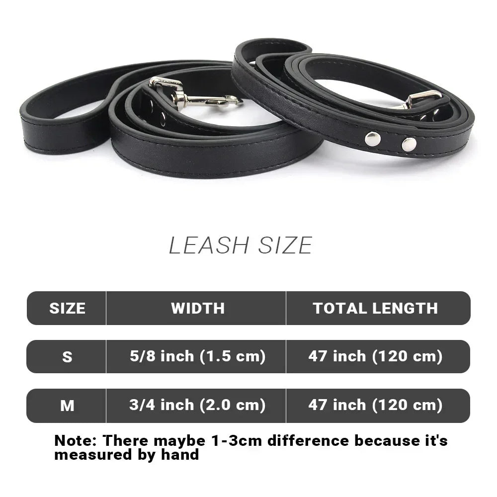 Bunte Leder-Hundeleine für Katzen & Hunde – 1,2 m Weiche PU-Lederleine für Spaziergänge