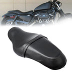 Motorrad Two-Up Sitzbank aus schwarzem Leder – Fahrer- & Beifahrersitz für Sportster XL883 & XL1200