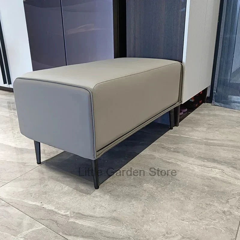 Luxuriöser Leder Sitzhocker & Bettbank im italienischen Stil – Moderne Ottoman Bench für Schlafzimmer, Wohnzimmer & Ankleide (120 cm)