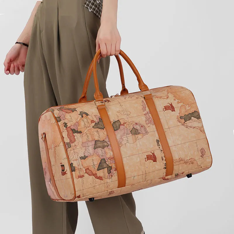 Vintage PU-Leder Reisetasche – Modische Travel Duffle & Tote Bag für Sport, Business & Freizeit, weiche Schultertasche