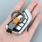 Echter Leder Schlüsselanhänger mit Baumwollseil – Trendiger Keychain & Lanyard mit Metallring für Auto, Tasche & Alltag