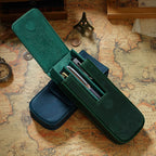 Étui à stylos en cuir véritable avec étui magnétique – Étui à stylos en cuir Crazy Horse pour 3 étuis avec étui à stylos