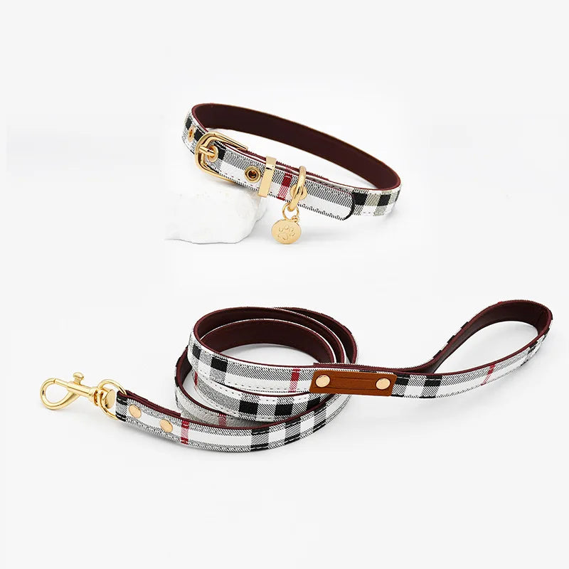 Bedrucktes Leder Hunde-Geschirr &amp; Leinen-Set – Verstellbarer Brustgurt mit Schnellverschluss für Welpen &amp; kleine bis mittelgroße Hunde