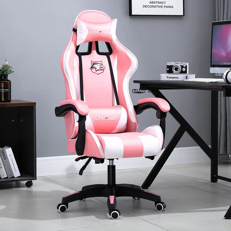 Gaming Chair 2025 aus PU-Leder – Ergonomischer Drehstuhl mit hoher Rückenlehne, Liftfunktion & Rollen für Schlafzimmer, Büro & Gaming Setup