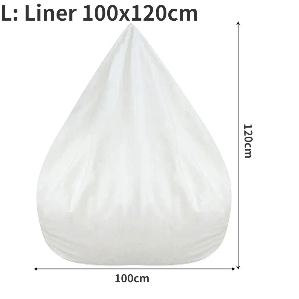 Lazy Sofa Bean Bag Bezug aus Leinenstoff – Sitzsack- &amp; Lounger-Hülle ohne Füllung für Wohnzimmer, Tatami &amp; Lounge 