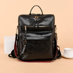 KMFFLY Damen Leder-Rucksack – Modischer Multifunktions-Rucksack für Schule, Alltag & Freizeit