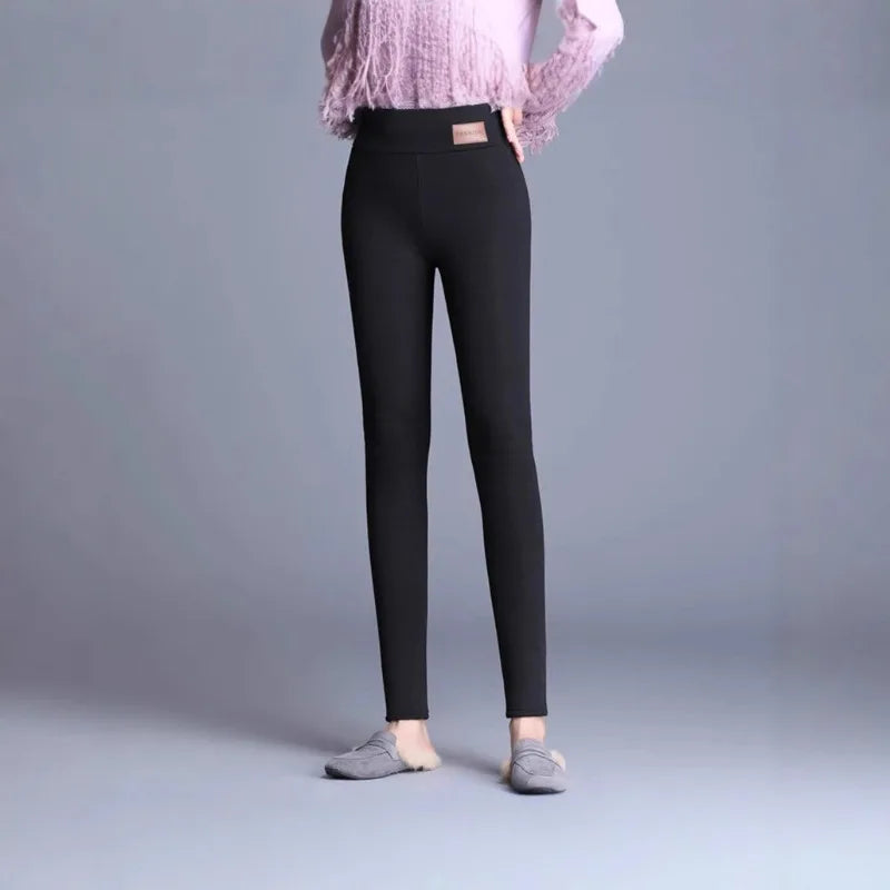 Damen Thermo Leggings mit Fleece-Futter – High Waist, extra warm & hoch elastisch, Winterleggings für Outdoor & Alltag