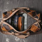 LEATHFOCUS Herren Leder Reisetasche – Vintage Steppdesign aus echtem Rindsleder, Business Travel Bag mit Schultergurt & großem Stauraum