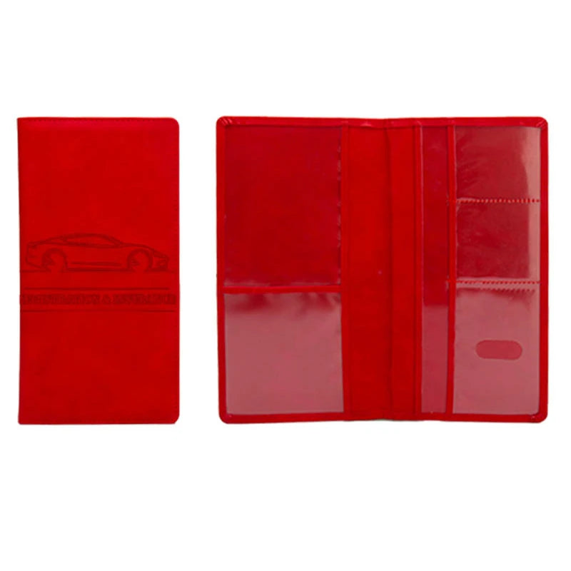 Auto Dokumentenmappe aus PU-Leder – Fahrzeugschein- & Führerscheinhülle für Versicherung, Karten & Ausweise | Stilvolle Fahrer-Dokumententasche