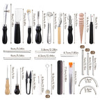 KRABALL Profi Lederwerkzeug Set – Komplettes Leather Craft & Handnäh-Kit für Nähen, Stanzen, Rillen & DIY-Arbeiten