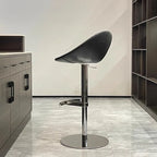 Designer Leder Barhocker mit Rückenlehne – Höhenverstellbarer &amp; drehbarer Minimalistischer Barstuhl in Light-Luxury-Optik 