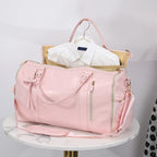 Portatrajes de viaje de cuero PU – Bolso de lona de gran capacidad, faltbare Anzugtasche mit Multi-Bolsillos para negocios y viajes