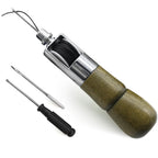 Speedy Stitcher Leder Nähahle – Handnähmaschine für Leder, Canvas & Reparaturen | Buchenholzgriff, Profi-Set