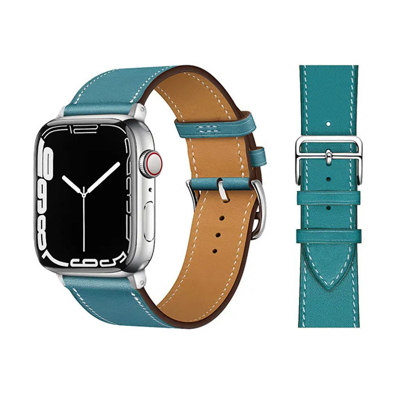 Echtes Lederarmband für Apple Watch – Hochwertiges iWatch Armband 38–49 mm für Series SE, 3–10 & Ultra mit Metallschließe