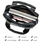 LUKZIJAES Herren Leder-Messenger Bag – Verstellbare Schultertasche & Crossbody Bag für Arbeit, Business und Reisen