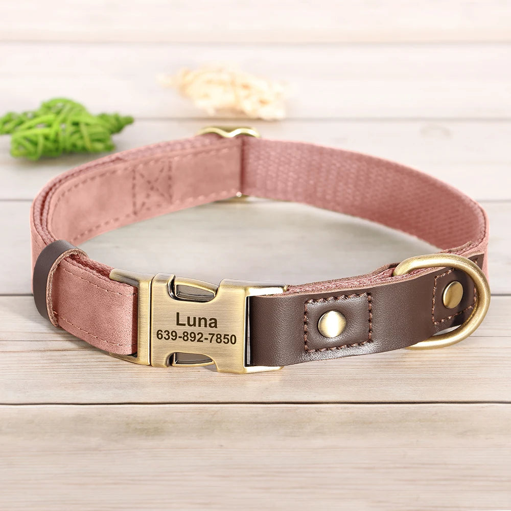 Personalisierbares Hundehalsband mit Leine aus PU-Leder – Robust, Verstellbar & Individuell Gestaltbar für Kleine und Große Hunde