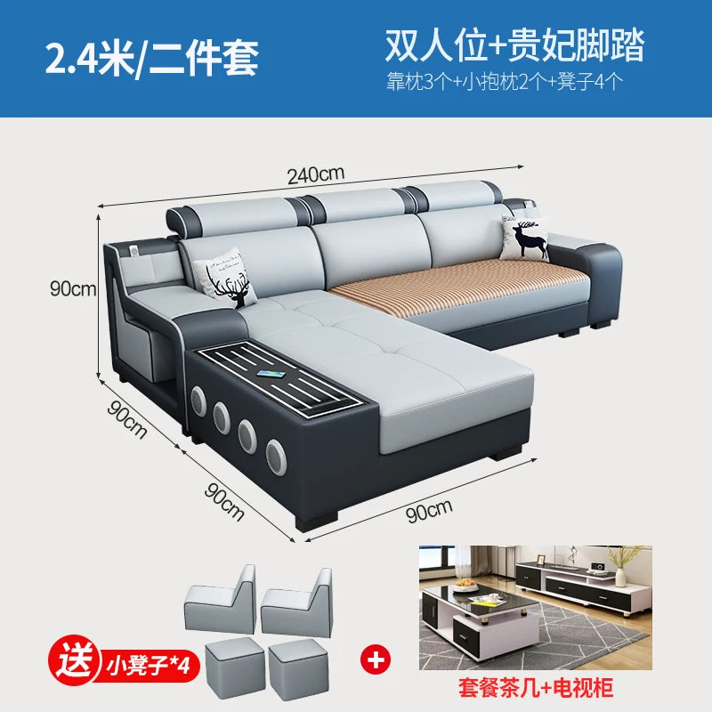 Designer Luxus Ledersofa – Modernes, erweiterbares Center-Seater & Sectional Sofa aus Echtleder für exklusive Wohnräume