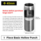 WUTA Runde Lederloch Stanzen Sets – 5–15 tlg. Hohlstanzer aus Carbonstahl für Uhrenarmbänder, Gürtel & DIY-Arbeiten