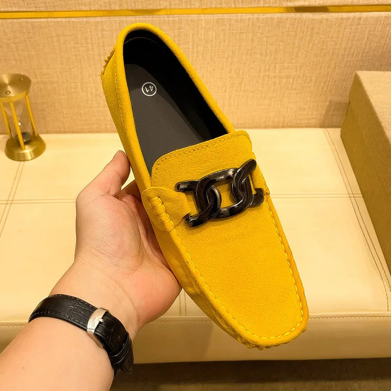 YRZL Herren Loafer in Übergröße bis 48 – Weiche Driving Mokassins aus Velours-Optik, Luxus Slip-On Flats für Alltag & Freizeit