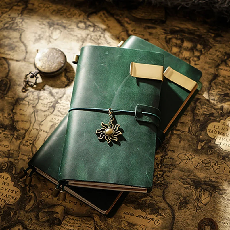 Hochwertiges Leder Traveler Notebook – Handgefertigtes Vintage Tagebuch & Organizer aus Rindsleder