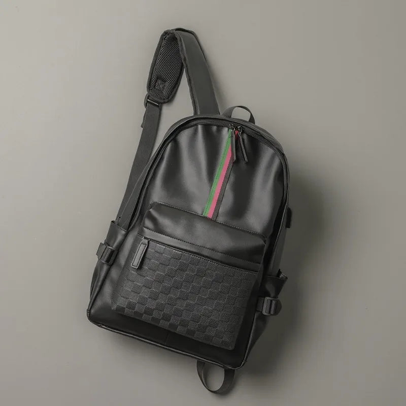 ETONWEAG Luxus Herren Rucksack – Mochila de cuero PU para ordenador portátil con mayor capacidad (15,5 pulgadas) 