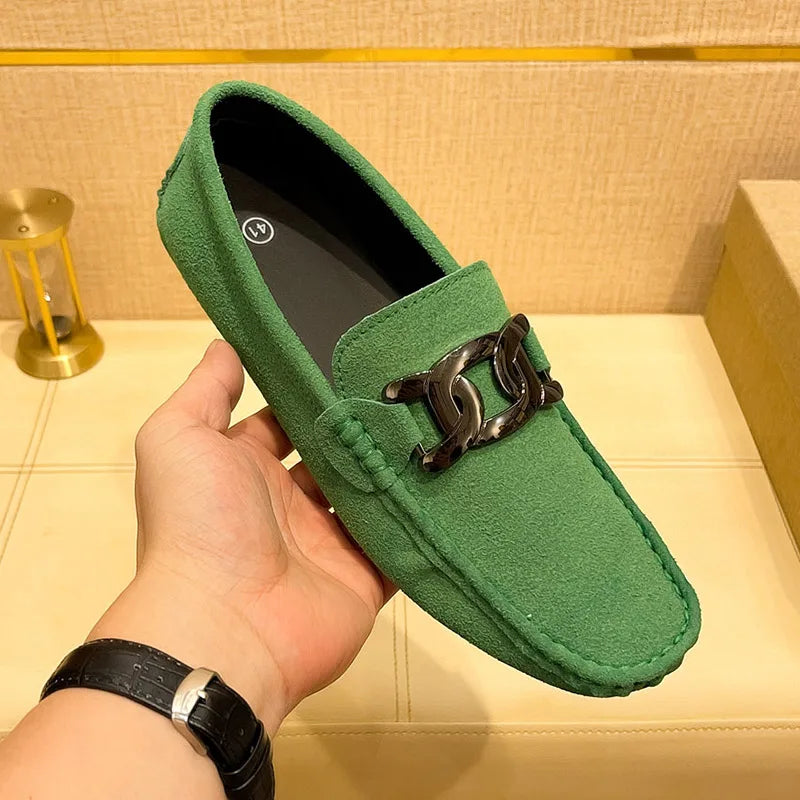 YRZL Herren Loafer in Übergröße bis 48 – Weiche Driving Mokassins aus Velours-Optik, Luxus Slip-On Flats für Alltag & Freizeit