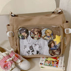Sac Ita pour femme au style japonais – Sac à dos avec fenêtre claire, multi-poches et sacs de rangement