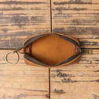 Echtleder Münz- und Schlüsselbörse – Cartera de mano con cremallera vintage aus Rindsleder für Karten &amp; Schlüssel 