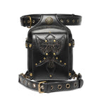 Steampunk Damen & Herren Bauchtasche – Gothic PU-Leder Fanny Pack, Crossbody & Thigh Leg Hip Holster für Reisen und Festivals