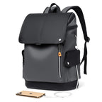 Hochwertiger PU-Leder Herren Laptop Rucksack – Wasserdicht, Große Business & Urban Notebook Tasche mit USB-Ladeanschluss