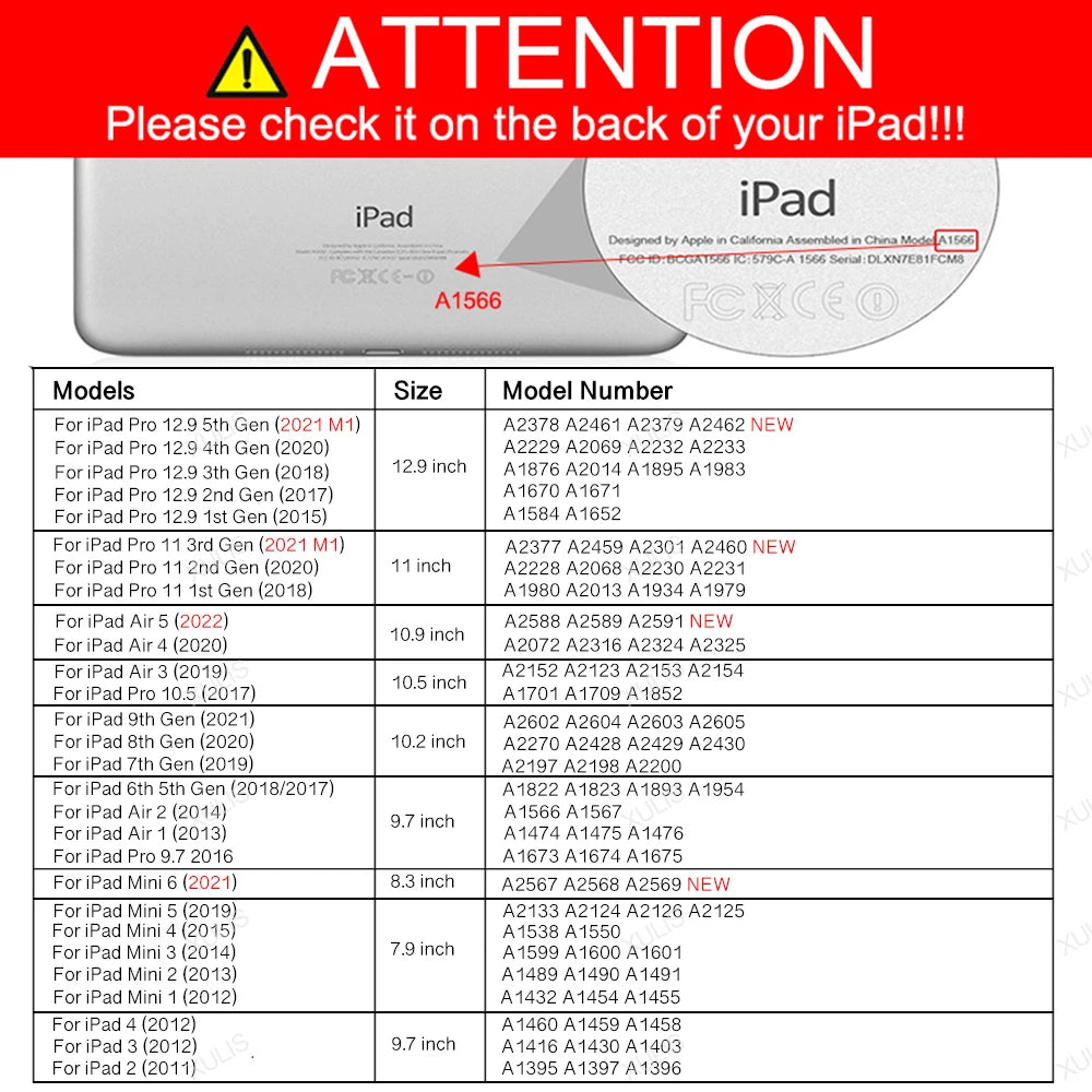 Funda inteligente de cuero PU para iPad Pro de 12,9 pulgadas (2015 y 2017) - Funda magnética para tableta con funda interior de silicona 