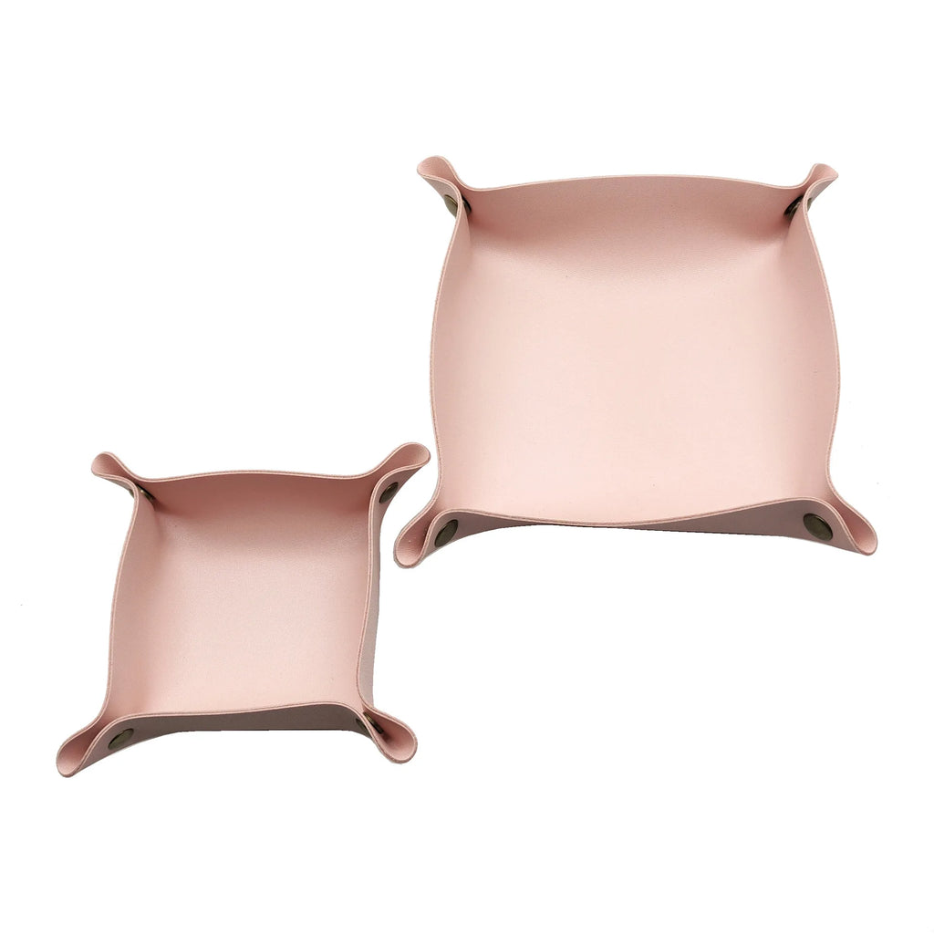 Nordische PU Leder Ablageschale 25 × 25 cm – Faltbare Design-Aufbewahrung für Schmuck, Kosmetik & Schlüssel