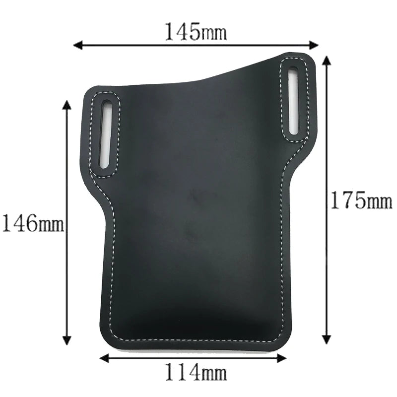 Herren PU-Leder Handy Gürteltasche - Bolsa de cintura con funda para teléfono para viajes, actividades al aire libre, camping y todo tipo de etiquetas 