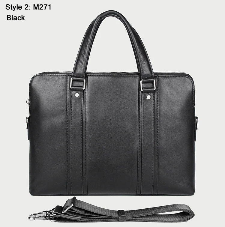 FANCODI Sac à main en cuir pour hommes – Mallette d'affaires Luxus pour ordinateur portable 15,6" et documents