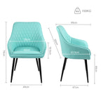 HOMAVO YZ8 2er Set Esszimmerstühle mit Armlehnen – Moderne Polsterstühle aus Stoff &amp; PU-Leder para Esszimmer &amp; Wohnzimmer