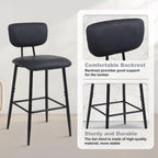 Moderne Leder-Barhocker mit Rückenlehne – Frühstücksbar & Kücheninsel Barstühle im minimalistischen Design