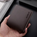 DEABOLAR Herren Kurz-Geldbörse – Dünnes PU-Leder Wallet mit Kartenhalter, Falt-Design &amp; England-Style 