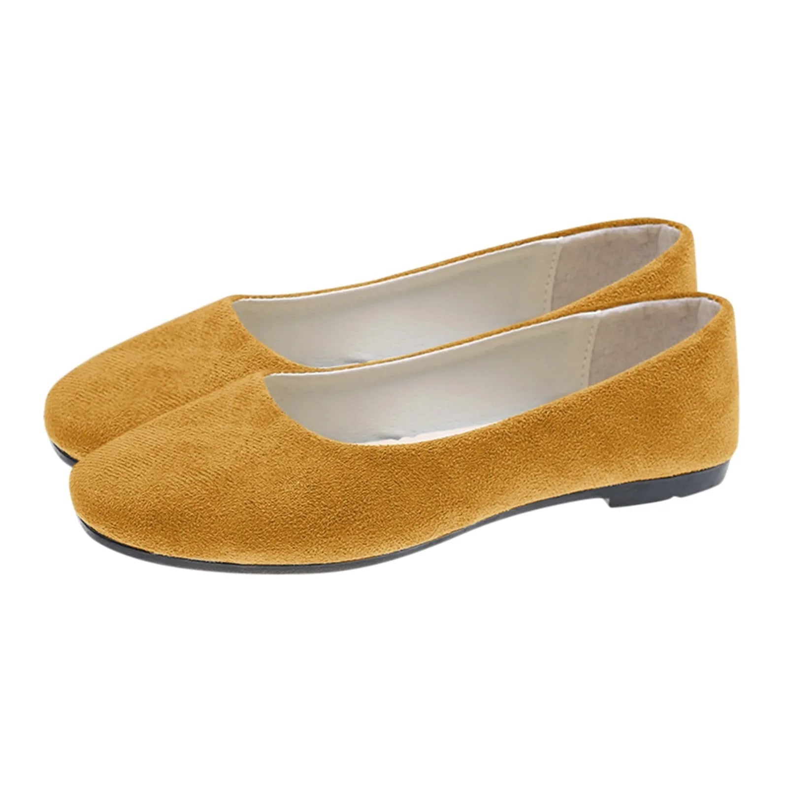 Dames Flats 2025 – Bequeme Runde Zehen Ballerina Flats en Suède avec Weicher Sohle, Casual Mom Shoes