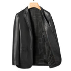 Mens Leather Jackets Business Casual PU Leather Blazer Jackets Fashion Slim Fit Motorcycle Suede Solid Color Outerwear Plus Size