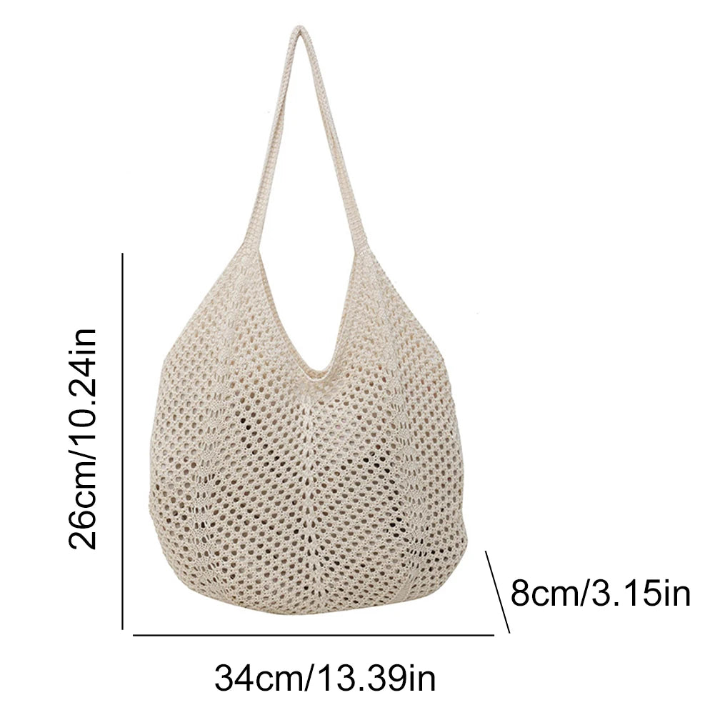 Sac à bandoulière pour femme – Grand sac hobo en maille pour Sommer, Strand &amp; Alltag 