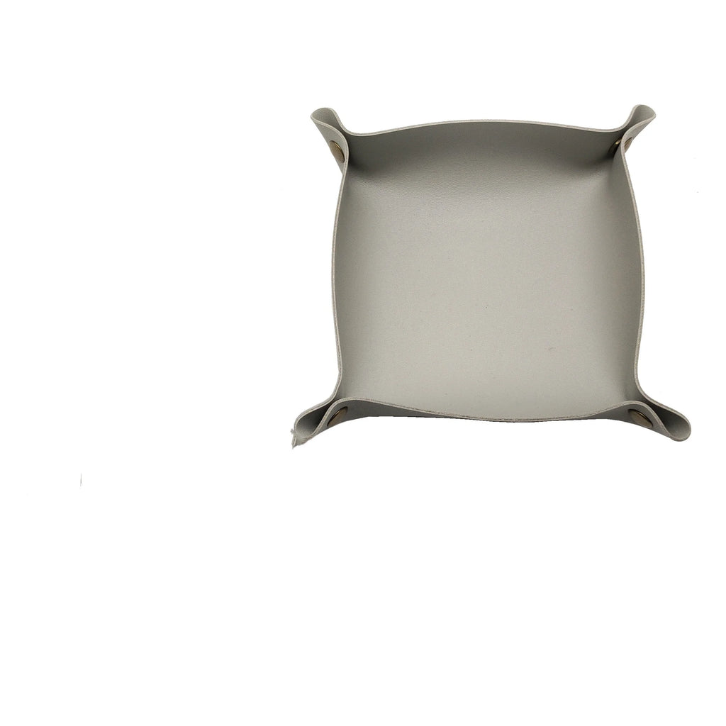 Nordische PU Leder Ablageschale 15 × 15 cm – Faltbare Desktop Storage Box für Schmuck, Kosmetik & Schlüssel