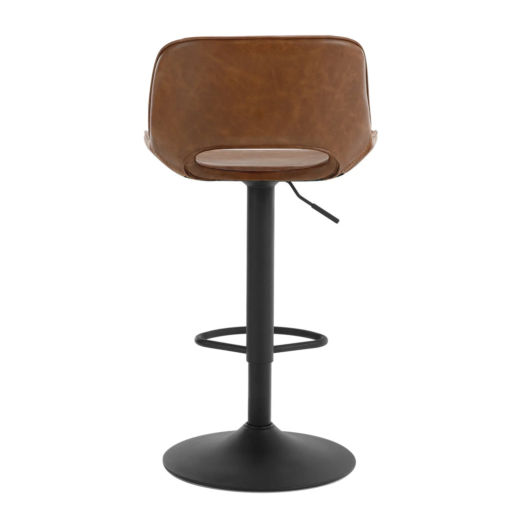 WOLTU 2er Set drehbare Barhocker – Höhenverstellbare Küchen- & Thekenstühle aus Vintage-Kunstleder mit Rückenlehne